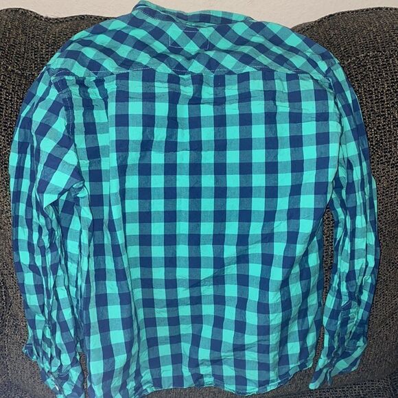 ✨HP✨Free Planet Fennel Checkered Button Down Shirt ✨ - Picture 5 of 6